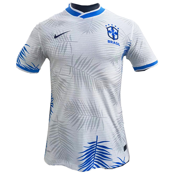 Brazil special edition jersey pre-match training soccer uniform men's football top white shirt 2022-2023